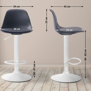 Barhocker Kiel Kunstleder weiß schwarz