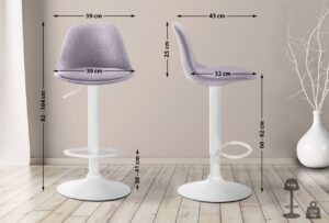 Barhocker Kiel Stoff weiss grau
