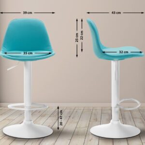 Barhocker Kiel Vollgepolstert Kunstleder weiß blau