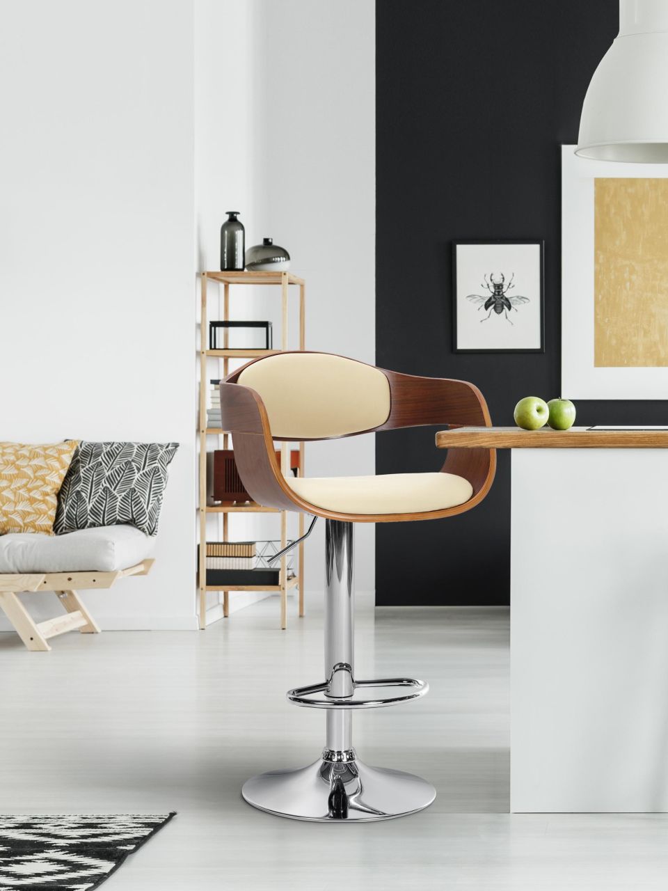 Barhocker Kingston C walnuss/creme 1 Barhocker Kingston C walnuss/creme