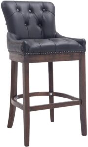 Barhocker Lakewood Echtleder Antik schwarz