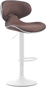 Barhocker Las Vegas V2 Stoff weiss braun