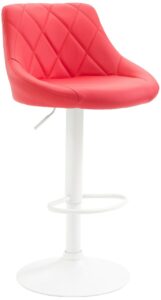 Barhocker Lazio Kunstleder weiss rot
