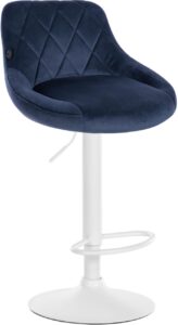 Barhocker Lazio Samt weiss blau