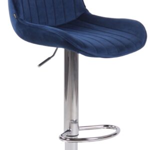 Barhocker Lentini Samt chrom blau