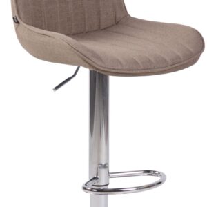 Barhocker Lentini Stoff chrom taupe