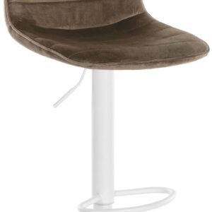 Barhocker Lex Samt Weiß braun