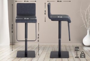 Barhocker Limon B Stoff dunkelgrau