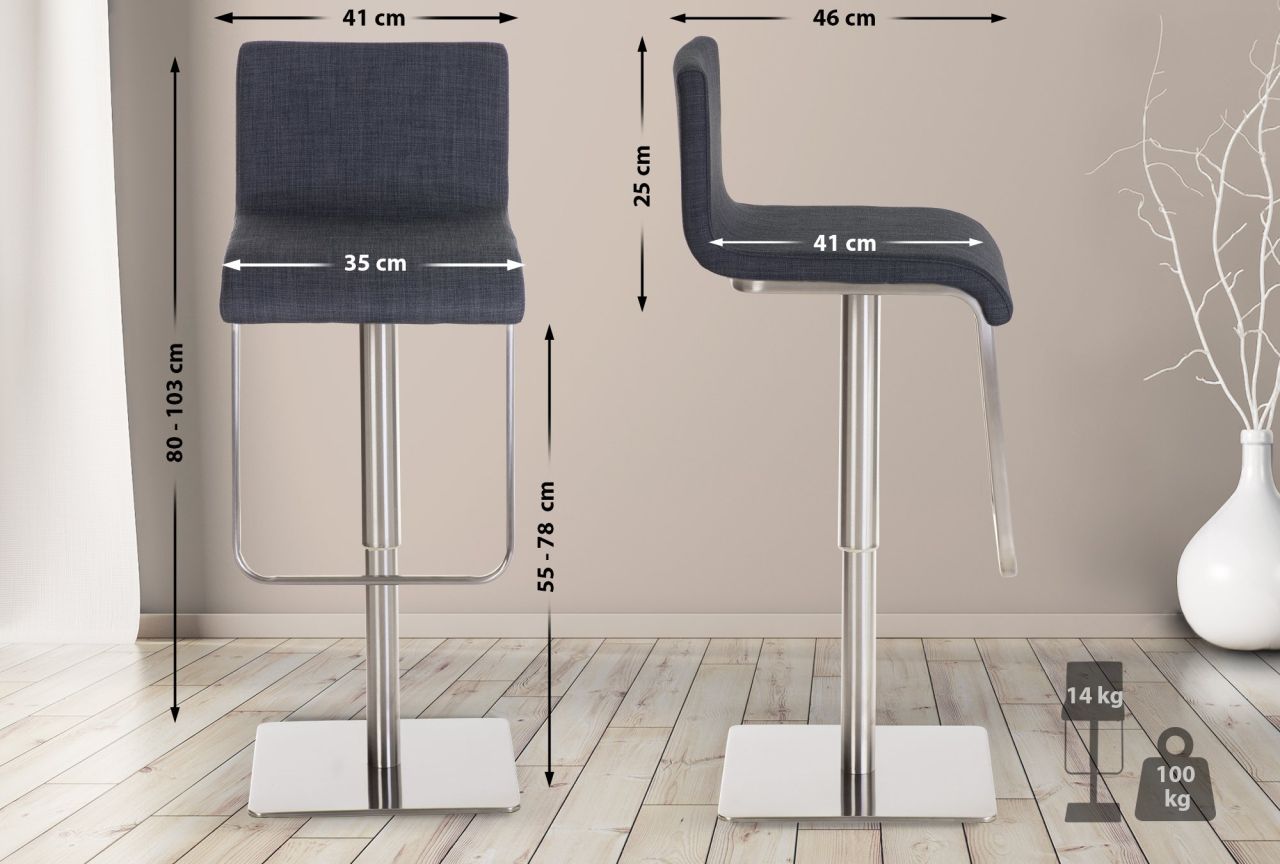 Barhocker Limon E STOFF dunkelgrau 1 Barhocker Limon E STOFF dunkelgrau