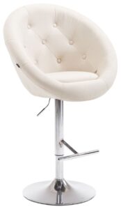 Barhocker London V2 Stoff chrom creme
