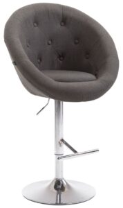 Barhocker London V2 Stoff chrom dunkelgrau
