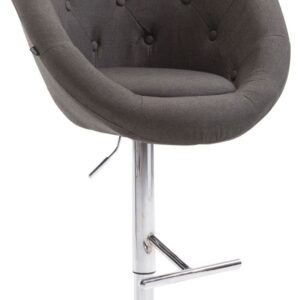 Barhocker London V2 Stoff chrom dunkelgrau