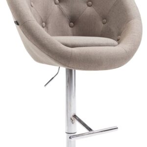 Barhocker London V2 Stoff chrom taupe