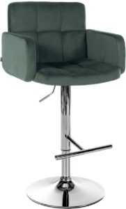Barhocker Los Angeles Samt chrom dunkelgruen