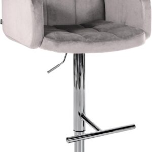 Barhocker Los Angeles Samt chrom grau