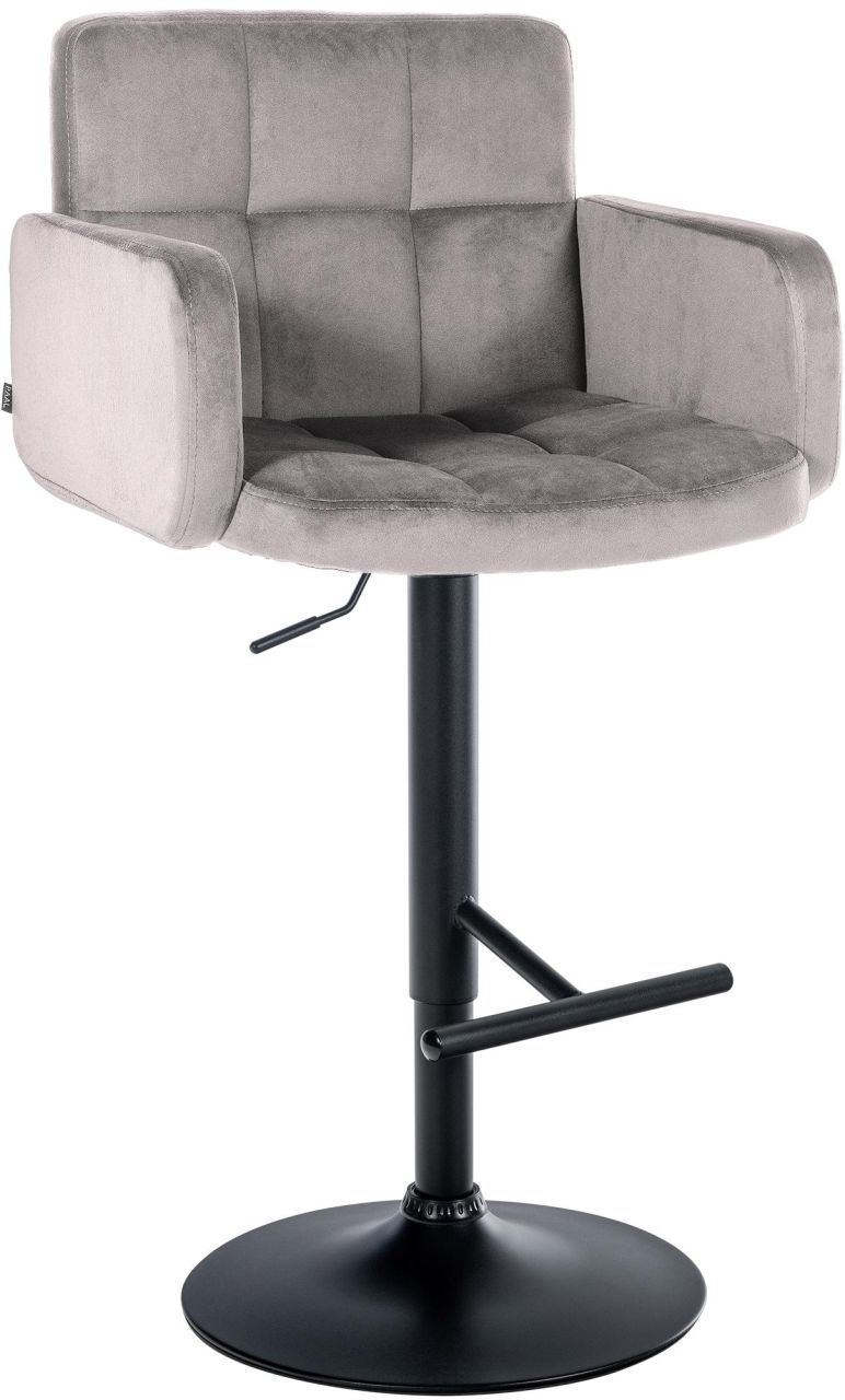 Barhocker Los Angeles Samt schwarz grau 1 Barhocker Los Angeles Samt schwarz grau