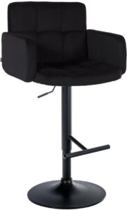 Barhocker Los Angeles Samt schwarz schwarz