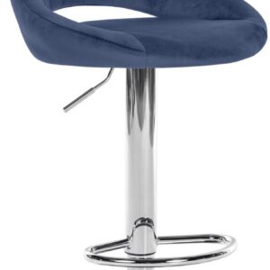 Barhocker Milet Samt chrom blau