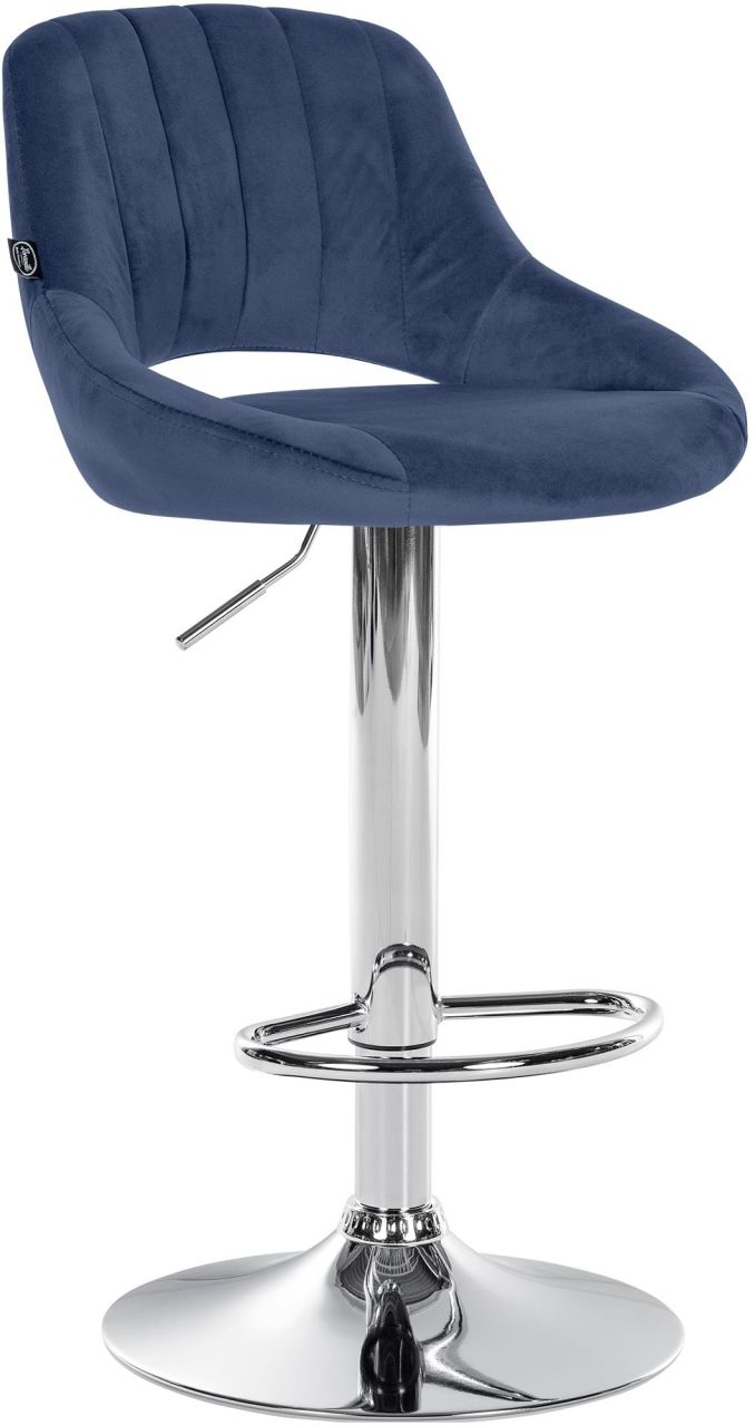 Barhocker Milet Samt chrom blau 1 Barhocker Milet Samt chrom blau