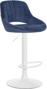 Barhocker Milet Samt weiss blau