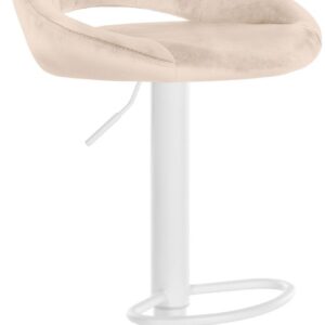 Barhocker Milet Samt weiß creme
