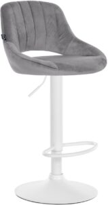 Barhocker Milet Samt weiss dunkelgrau