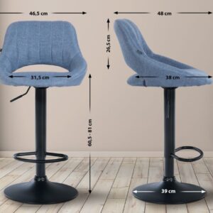 Barhocker Milet Stoff schwarz blau