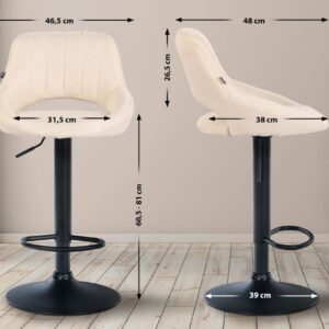 Barhocker Milet Stoff schwarz creme