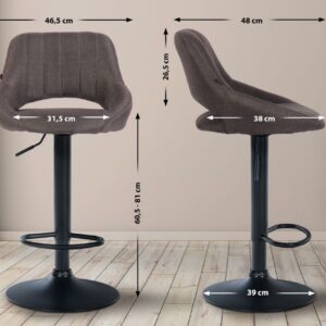 Barhocker Milet Stoff schwarz dunkelgrau