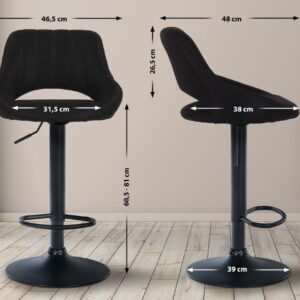 Barhocker Milet Stoff schwarz schwarz