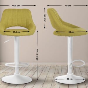 Barhocker Milet Stoff weiß grün