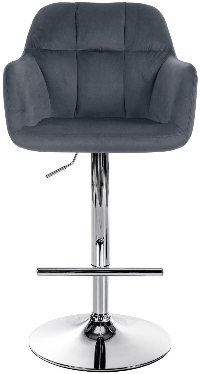 Barhocker Natoma Samt chrom dunkelgrau 1 Barhocker Natoma Samt chrom dunkelgrau
