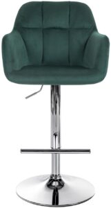 Barhocker Natoma Samt chrom gruen