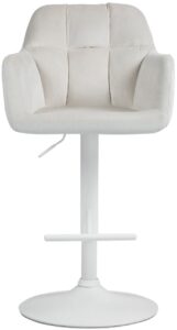 Barhocker Natoma Samt weiss creme
