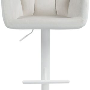 Barhocker Natoma Samt weiß creme
