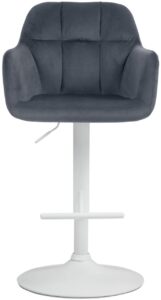 Barhocker Natoma Samt weiss dunkelgrau