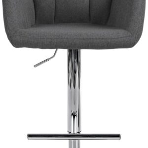 Barhocker Natoma Stoff chrom dunkelgrau