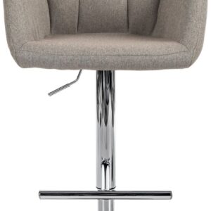 Barhocker Natoma Stoff chrom taupe
