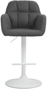 Barhocker Natoma Stoff weiss dunkelgrau