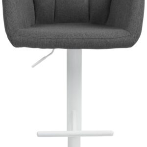Barhocker Natoma Stoff weiß dunkelgrau