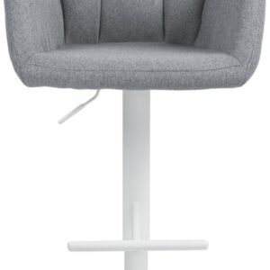 Barhocker Natoma Stoff weiß grau