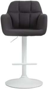 Barhocker Natoma Stoff weiss schwarz