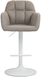 Barhocker Natoma Stoff weiss taupe