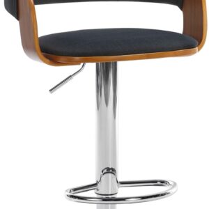 Barhocker Nilse Stoff chrom walnuss/schwarz