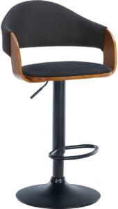 Barhocker Nilse Stoff schwarz walnussschwarz