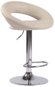 Barhocker Olinda Kunstleder chrom creme