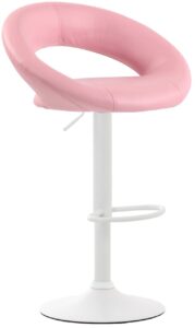 Barhocker Olinda Kunstleder weiss pink