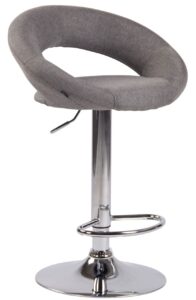 Barhocker Olinda Stoff chrom grau