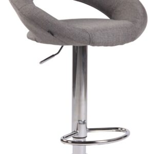 Barhocker Olinda Stoff chrom grau