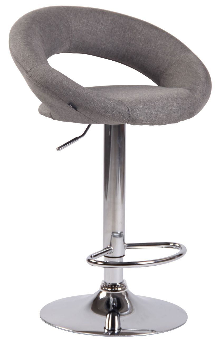 Barhocker Olinda Stoff chrom grau 1 Barhocker Olinda Stoff chrom grau